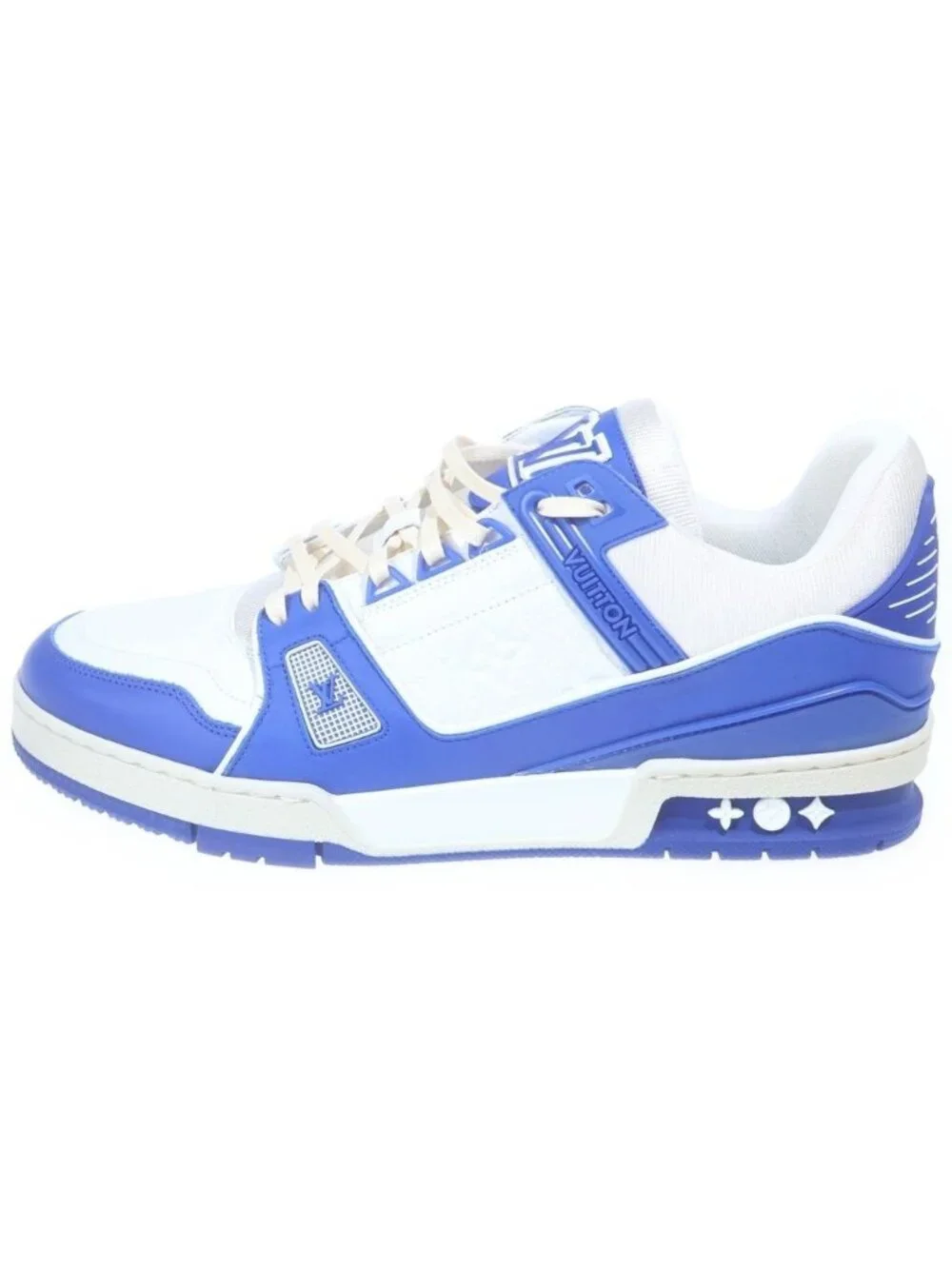 Louis Vuitton LV Trainers Line Sneakers Low Cut Shoes White Blue
